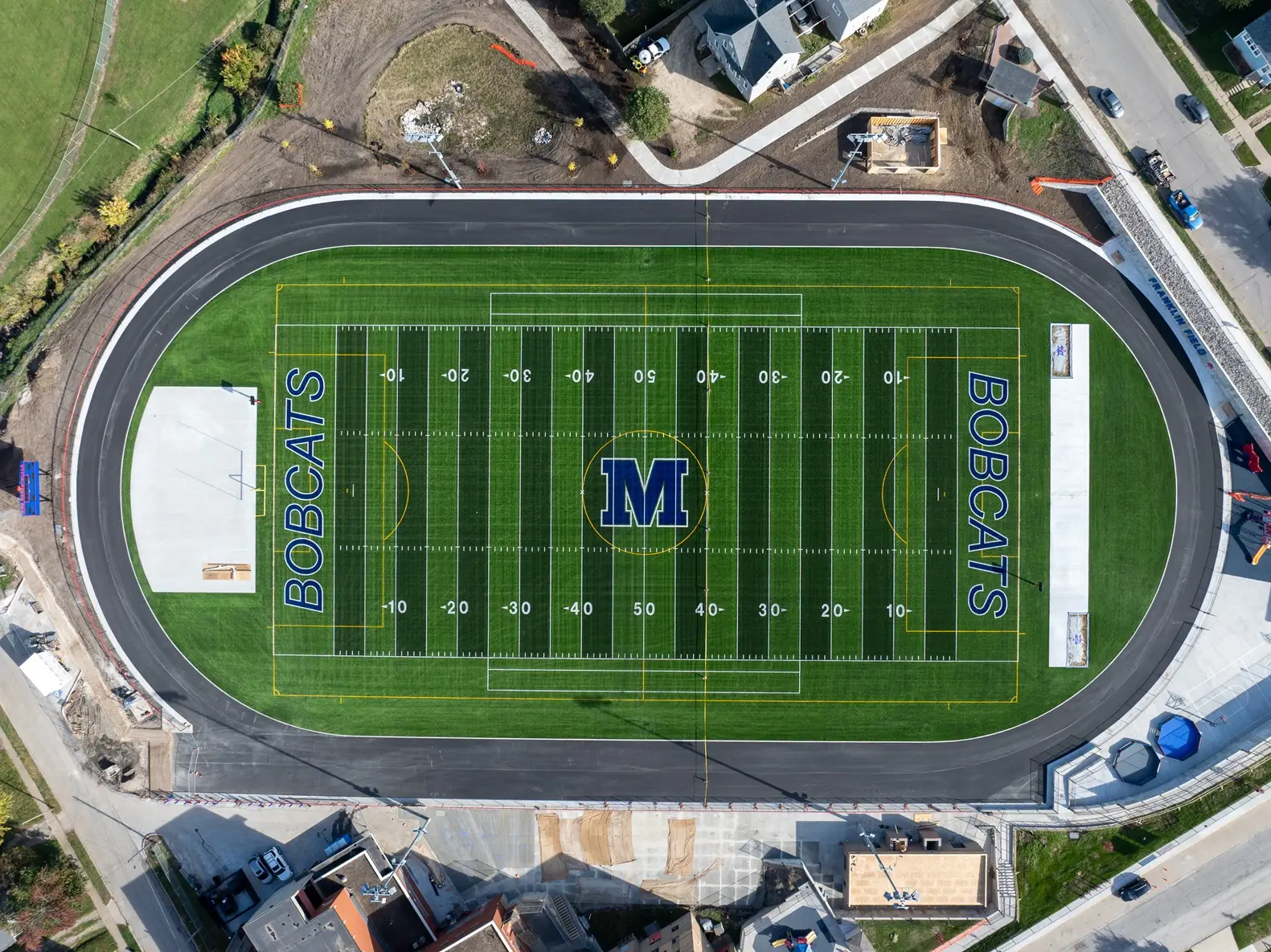 Marshalltown Franklin Field construction aerial