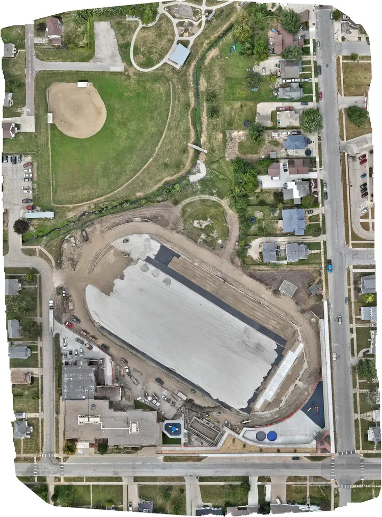 Orthomosaic of Franklin Field on 12 September 2025 showing the track oval